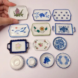 Juego de miniaturas para casa de muñecas a escala 1/6 BJD China plato pintado a mano cocina - Imagen 1 de 22