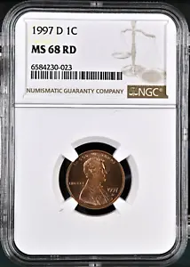 1997-D  Lincoln Cent  NGC MS68RD - Picture 1 of 2
