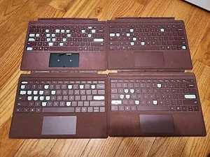 Lot Of 4  Microsoft Surface Pro Type COVER FMM-00001 , Burgundy/  FOR PARTS #7 - Picture 1 of 1