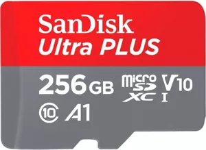 SanDisk Ultra Plus MicroSDXC UHS-I Memory Card with Adapter V10 256GB 160MBs - Picture 1 of 4
