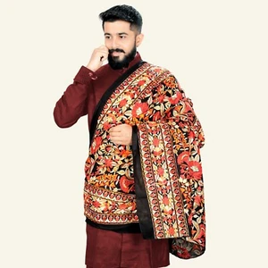 Ebadat Men Semi Woolen Fancy and Partywear Shawl, Authentic Luxury Style Shawl - Picture 1 of 3