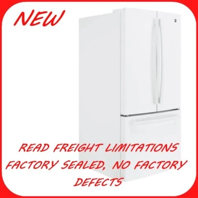 GE  GNE25JGKWW 33" White 24.7 Cu. Ft. French Door Refrigerator FACTORY SEALED - Image 1 of 3