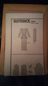 BUTTERICK #6864 KLEID MUSTER IN 2 LÄNGEN (Gr: 8-10-12) UNGESCHNITTEN - Bild 1 von 1