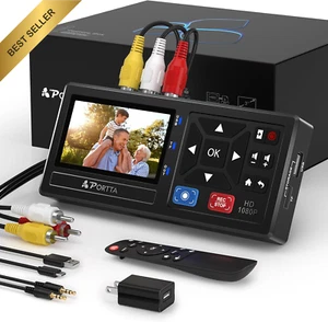 VHS to Digital Converter RCA to HDMI Recorder Remote Compatible with VCR Hi8 Min - Picture 1 of 12