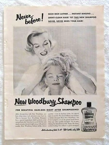 1955 Magazine Advertisement Page Woodbury Shampoo Hair Mom Daughter Vintage Ad - Picture 1 of 1