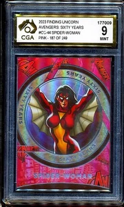 2023 Finding Unicorn Marvel Avengers 60 Years Pink #44 Spider-Woman CGA 9 - Picture 1 of 3