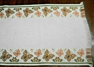 GERMAN WOVEN TABLERUNNER 39 INCH BY 15.5 INCH BUTTERFLY & FLOWER DESIGN - Picture 1 of 4