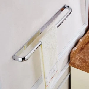 Silver Wall Mount Bath Towel Bar Holder Bathroom Shower Rack Home Decor Hardware - Picture 1 of 5