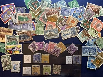 LOTE DE SELLOS DE CEILÁN TEMPRANO INCLUYENDO #238-240, PAÍS MUERTO (ACTUAL SRI LANKA) Foto 1 de 4