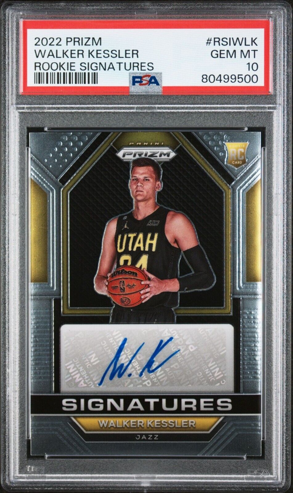 2022-23 Prizm Walker Kessler RC Auto Rookie Signatures PSA 10 Low Pop Jazz