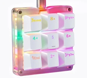 9 Keys One Handed Macro Mechanical Gaming Keypad RGB LED Backlit Red Switches - Picture 1 of 7