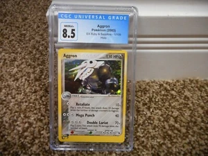 Aggron cgc 8.5 NM MINT+ EX Ruby & Sapphire card 1/109 HOLO Pokemon 2003 psa ccg - Picture 1 of 3
