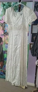 Vintage Jody California White Lace Wedding Bridesmaid Dress Sz 7 - Picture 1 of 3