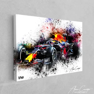 Max Verstappen Painting Wall Art Formula 1 Red Bull Racing Poster Canvas Framed - Foto 1 di 7