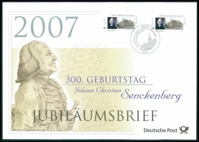 GERMAN POST ANNIVERSARY-FDC 2007 SENCKENBERG MUSEUM FRANKFURT RESEARCHER u739 - Image 1 of 4