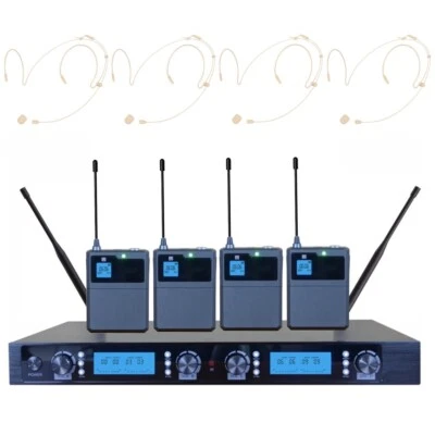 4 Channels UHF Wireless Headset Headworn Microphone System for Shure Cordless - Image 1 of 3