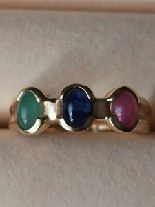 Ring Sphir, Rubin, Smaragd Gold 585 - Bild 1 von 1