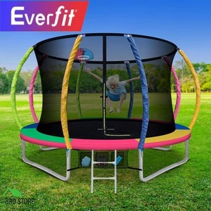 RETURNs Everfit 10FT Trampoline Round Trampolines Basketball set Safety Net - Picture 1 of 12