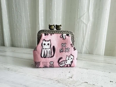 Cartera monedero rosa lindo diseño gatos con armario beso Foto 1 de 4