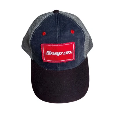 Gorra de camionero de malla de mezclilla a presión parche con logotipo rojo sombrero trasero ajustable NUEVO Foto 1 de 4