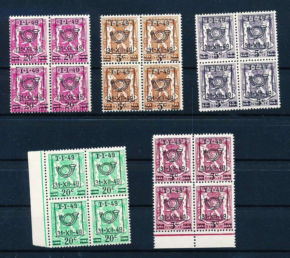 LS61502 France 1949 precancels coat of arms blocks of 4 MNH - Image 1 of 1
