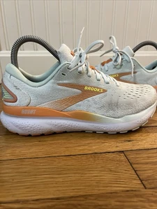 Brooks Ghost 16 Womens Size 7 Green Orange Athletic Running Shoes Sneakers - Picture 1 of 9
