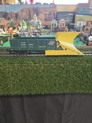 ARISTOCRAFT G SCALE #46703 C&NW SNOWPLOW W/LIGHT MTL WHEELS KNUCKLE COUPLER F/S. - Image 1 of 4