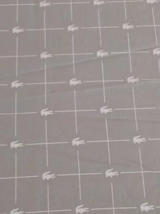 Lacoste Slice Twin Flat Sheet Gray White Aligator Logo Cotton Classic Breathable - Picture 1 of 11