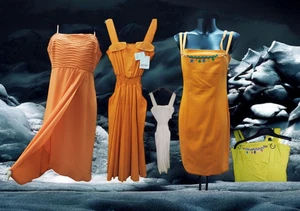 Vestitino Donna Estate Sportivo Arancio Tinta Unita 42 44 it Leggero Bretelle - Picture 1 of 53