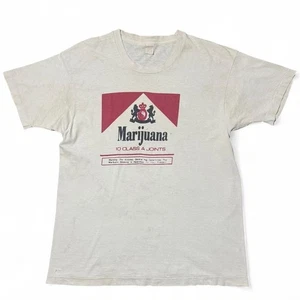 Vintage 90s Marijuana Marlboro Parody Cigarette Stoner Novelty Weed T-shirt Med - Bild 1 von 8