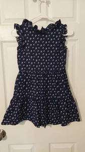 Polo Ralph Lauren Girls Dress Size 8 Navy w/ Fish 100% Cotton - Picture 1 of 4