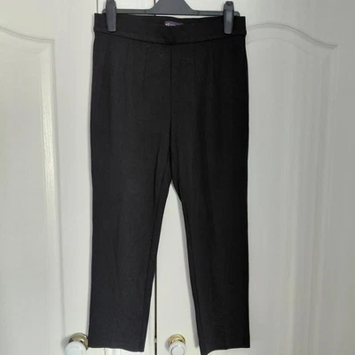 M&S Thick Jersey Trousers Size 12-UK Black Short Leg 25L - Image 1 of 4