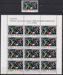 F-EX30290 SPAIN MNH 1989 OLYMPIC BARCELONA MINISHEET Nº10 FUTBOL. - Picture 1 of 2