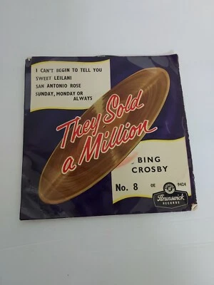 45 RPM Vinyl Record Bing Crosby They Sold a Million VG - Image 1 of 4