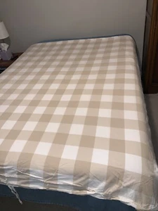IKEA emmie ruta duvet full white & beige buffalo plaid 100% Cotton *see photos* - Picture 1 of 12