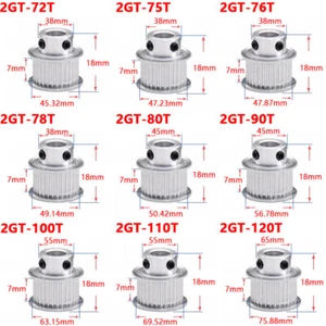 2GT 72T-120Teeth Timing Pulley With Step Synchronous Wheel For 6mm Width Belt - Picture 1 of 12