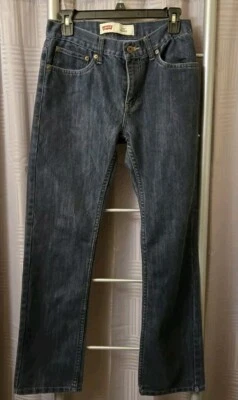 Jeans Levis 511 Niños 29x29 Azul Calce Ajustado Bolsillos Lavado Oscuro Etiqueta Negra Pestaña Roja Foto 1 de 4