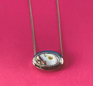 "Collar vintage Avon abulón tono plata 15""" - Imagen 1 de 5