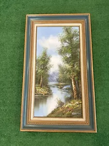 Artistic Impressions Framed Painting of Woods Oil Certified 1990s (12x24) - Picture 1 of 7