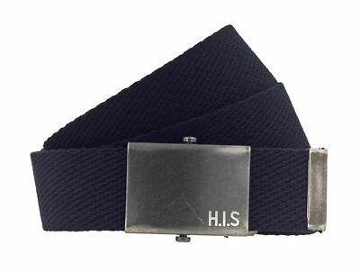 H.I.S cinturón Tape Belt W110 Navy - Imagen 1 de 2