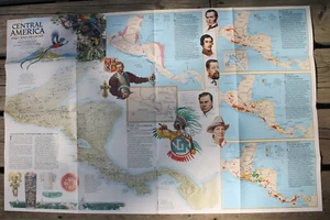 Central America Past and Present National Geographic Map April 1986 - Picture 1 of 4