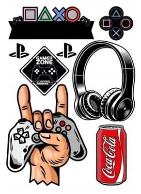 MARKENLOS Game Essbar Spiel Spielen PS Tortenaufleger Torte Zuckermasse Geburtstag + TEXT