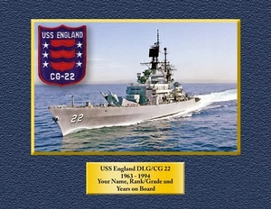  USS ENGLAND DLG-CG 22 Custom Personalized Print of US Navy Ships Gift  - Picture 1 of 12