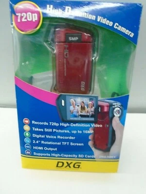 NEW DXG (Radio Shack Brand) 720p High Definition Camcorder DXG-5B6V RED 16mp - Image 1 of 4