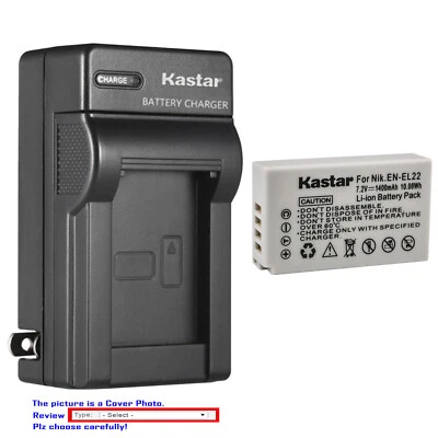 Cargador de pared de batería CA Kastar para cámara digital Nikon EN-EL22 Nikon 1 J4, 1J4 Foto 1 de 4