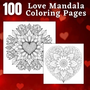 100 Love Mandala zum ausdrucken & POD Erlaubnis - Bild 1 von 4