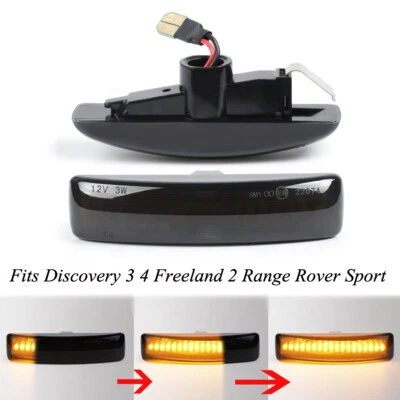 For Range Rover Sport Discovery LR3 Dynamic LED Side Marker Signal Light Black - Image 1 of 4