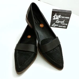 Monsoon Collection Black Leather Mocasines Size 40 - Picture 1 of 8