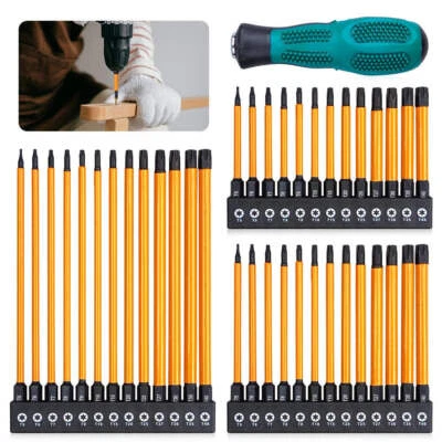 14Pcs 75/100/150mm Impact Torx Bit Set With Screwdriver handle T5-T40 Star Screw - Image 1 of 3