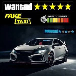 WANTED 5 STARS Window Sticker JDM Glow Panel Interior Car Light RGB Car Decal - Picture 1 of 19